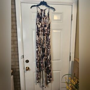 Nicole Milker Boho Maxi Raceback Women's Abstract High- Low Maxi Dress